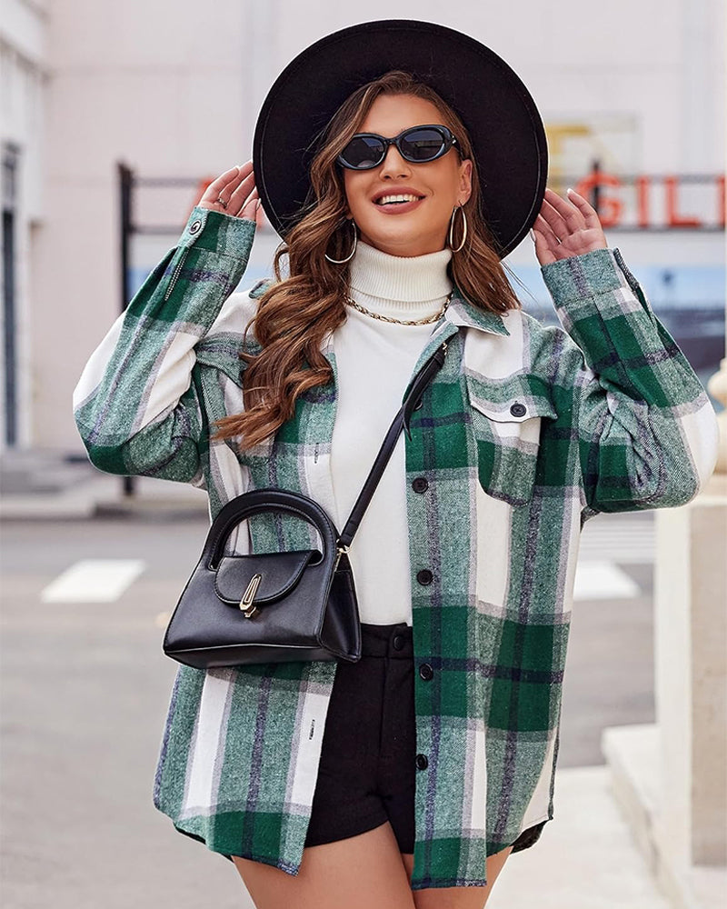 Plus Size Oversized Shacket in Cozy Flannel