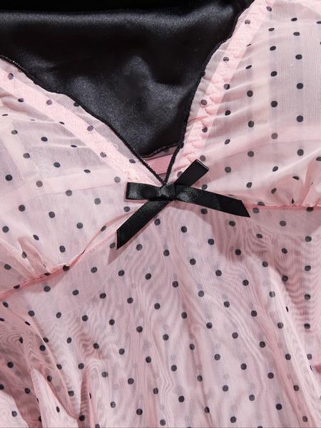 Women's Elegant Polka Dot Pajama Set