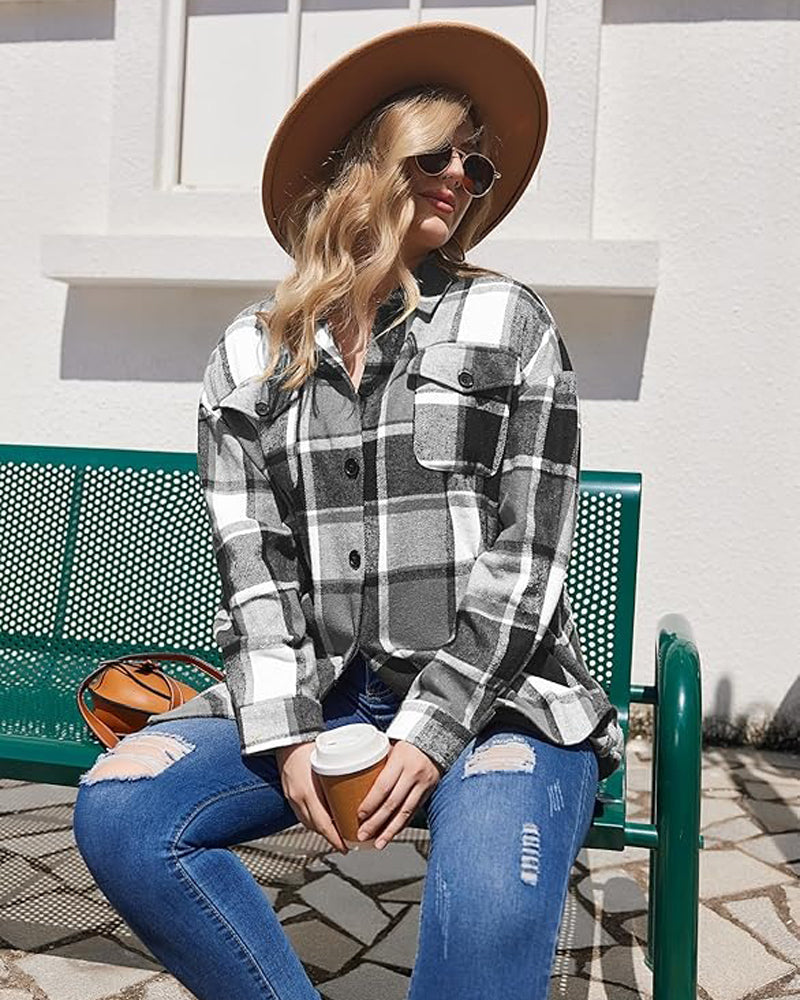 Plus Size Oversized Shacket in Cozy Flannel