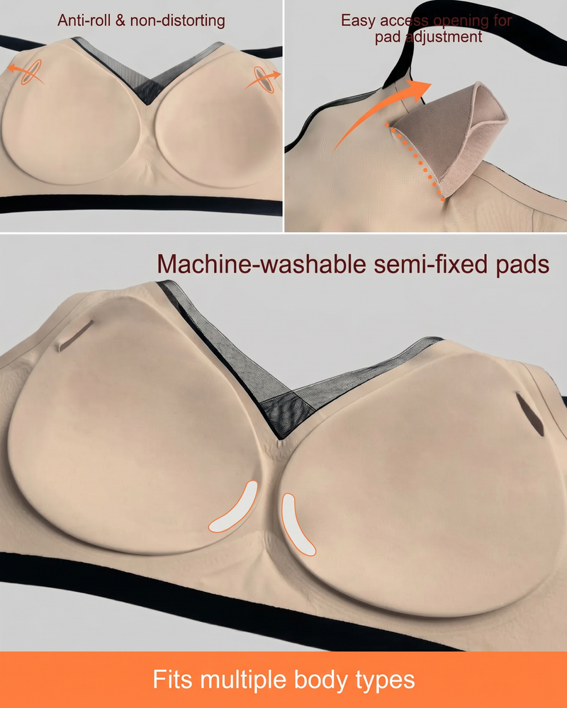 Seamless Wireless Full Coverage Push Up No Underwire Everyday Jelly Bra