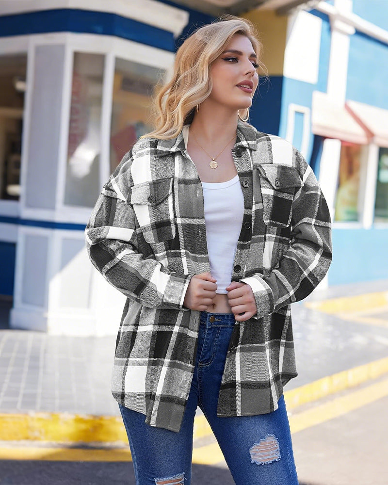 Plus Size Oversized Shacket in Cozy Flannel
