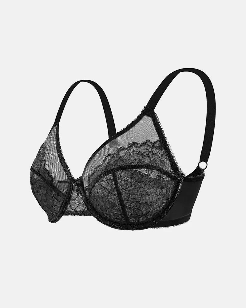 Full Coverage Lace Minimizer Bra - Petal-Beige