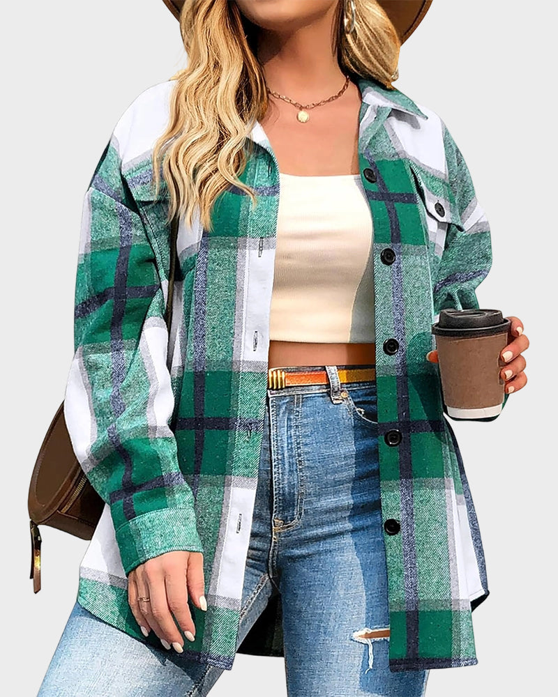 Plus Size Oversized Shacket in Cozy Flannel