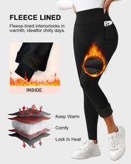 High-Waisted Fleece Leggings with Pockets