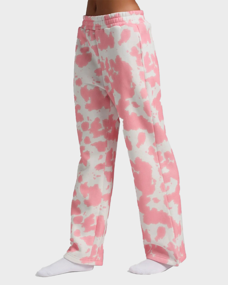 Minimalist Straight Leg Sweatpants High Waist Elastic Drawstring Pants