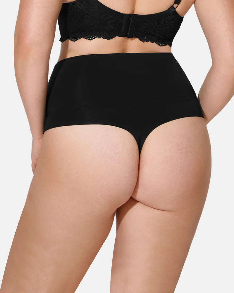 3-Pack High Waisted Thong Tummy Control Briefs