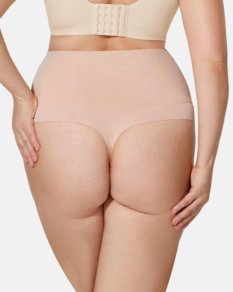 3-Pack High Waisted Thong Tummy Control Briefs