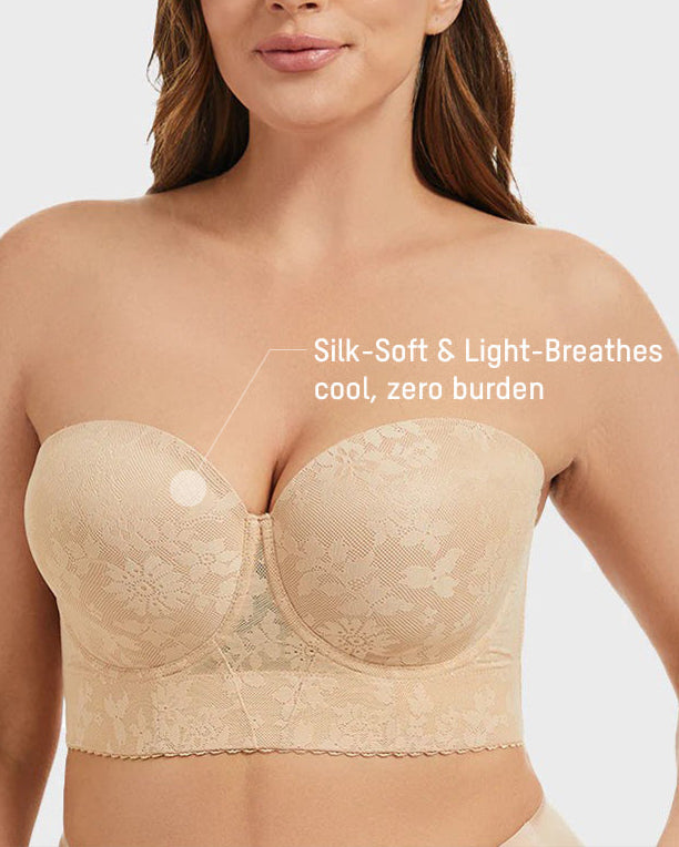 Smooth Lace Longline Strapless Underwire Bra