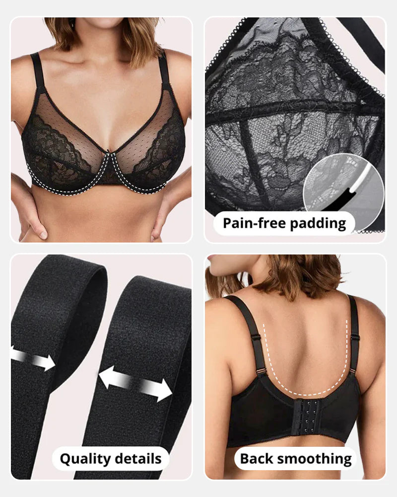 Full Coverage Lace Minimizer Bra - Petal-Beige
