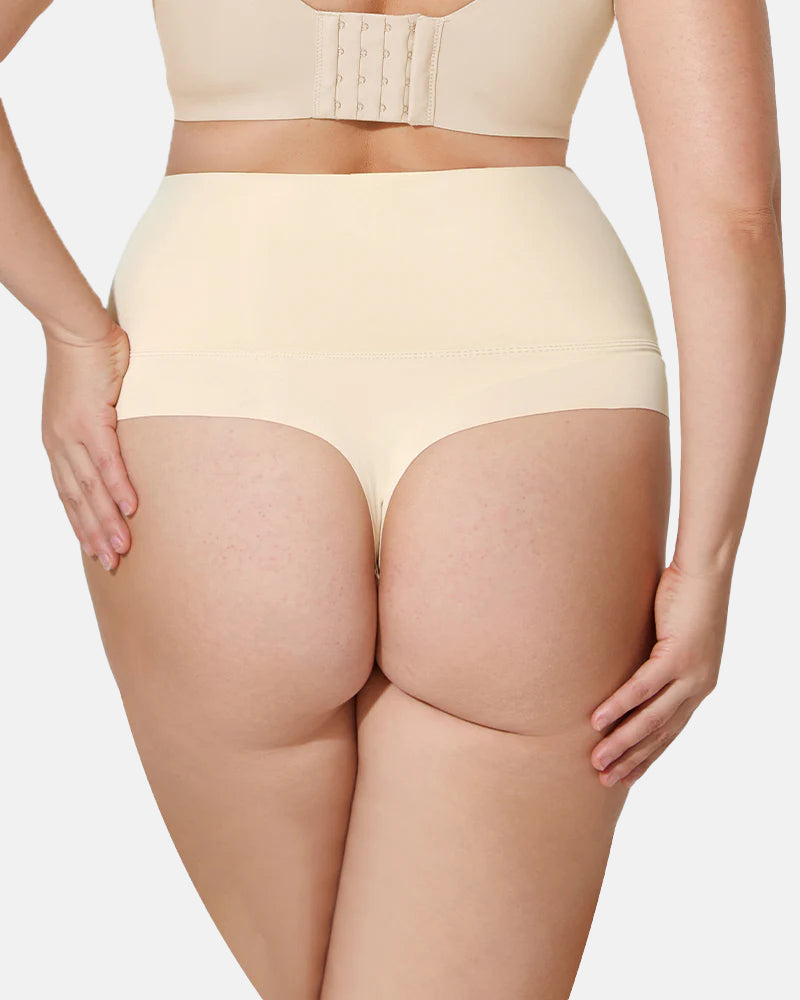 3-Pack High Waisted Thong Tummy Control Briefs