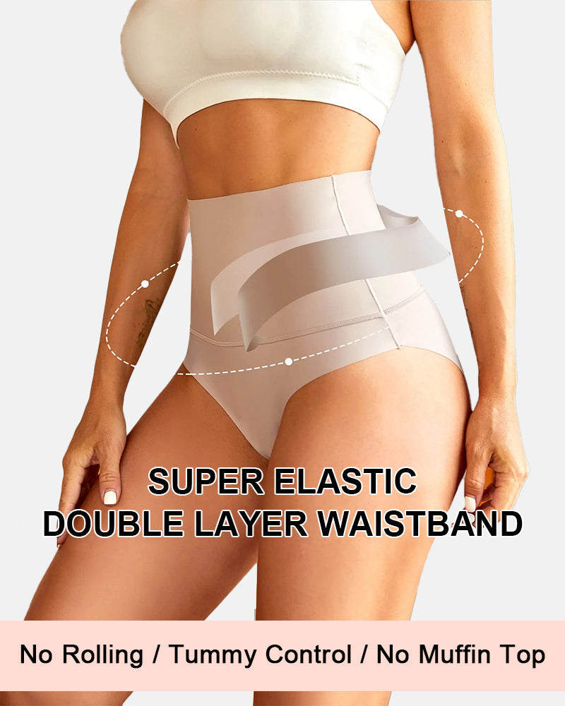 3-Pack High Waisted Thong Tummy Control Briefs