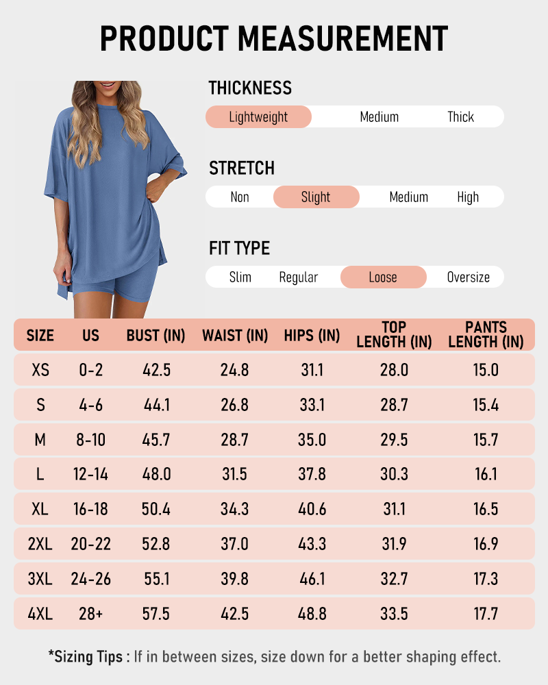 Casual Oversized 2-Piece Lounge Set with Biker Shorts