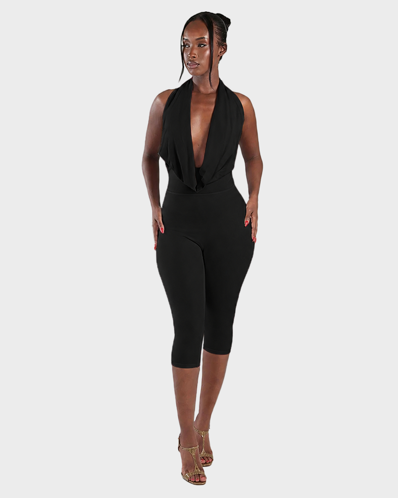 Women's Backless Sleeveless Bodycon Jumpsuit Simple Casual Daily Chic Womenswear