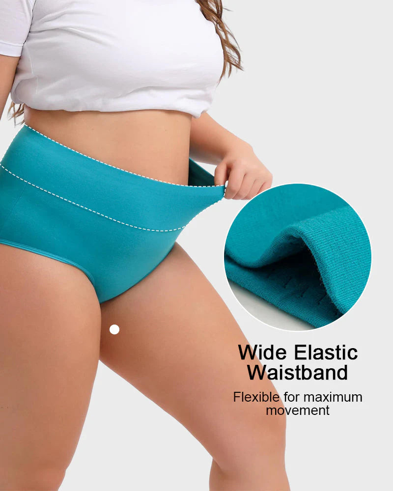 Women's Plus Size Cotton High Waisted Briefs – 1 Pair (Single)