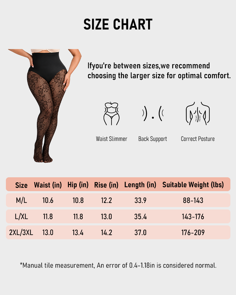 Women's High-Waist Lace Shaping Tights