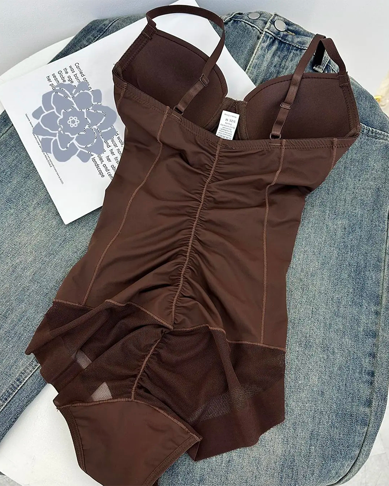 Women's Shapewear Bodysuit Built In Bra Tummy Control Faja Body Shaper Chic