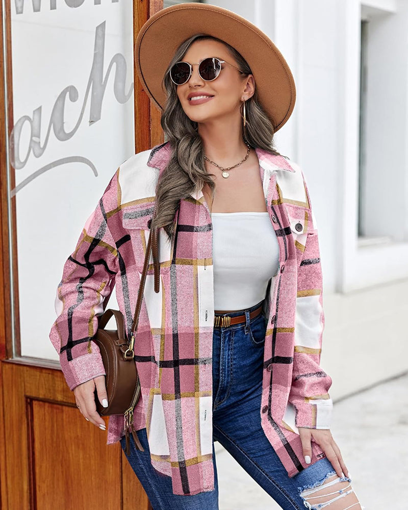 Plus Size Oversized Shacket in Cozy Flannel
