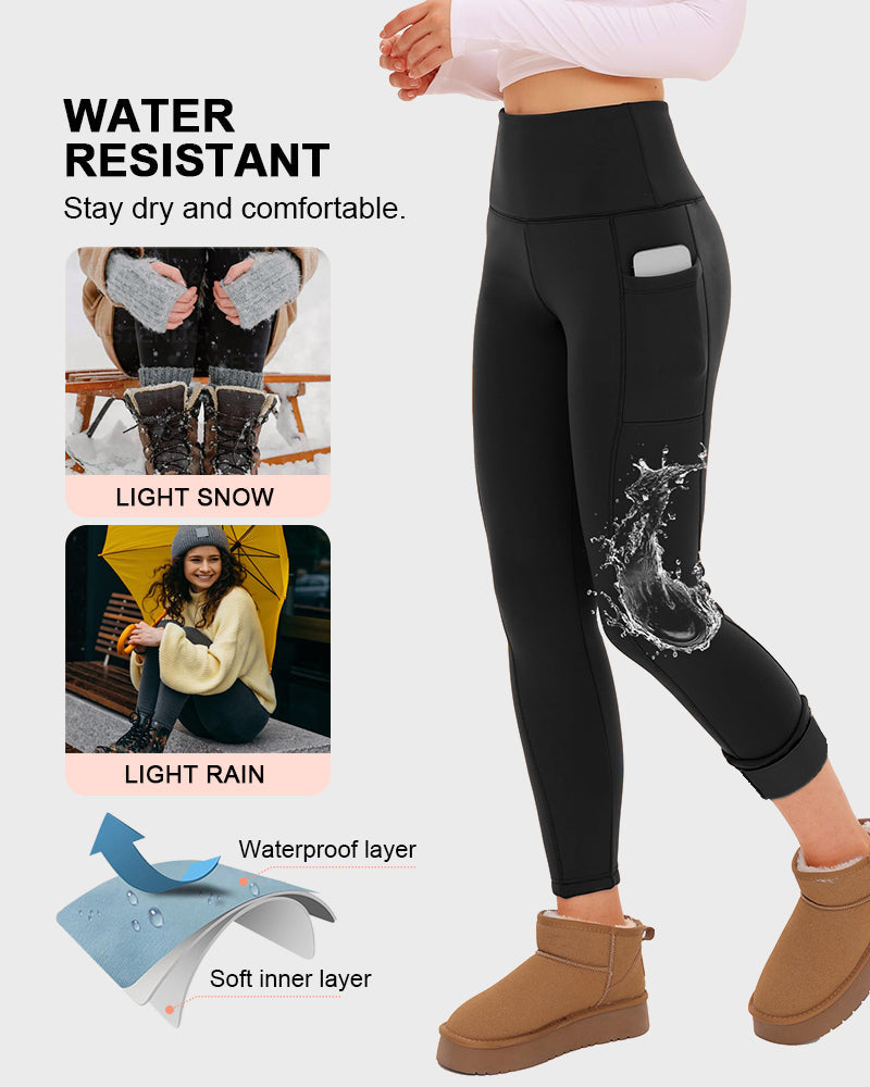 High-Waisted Fleece Leggings with Pockets