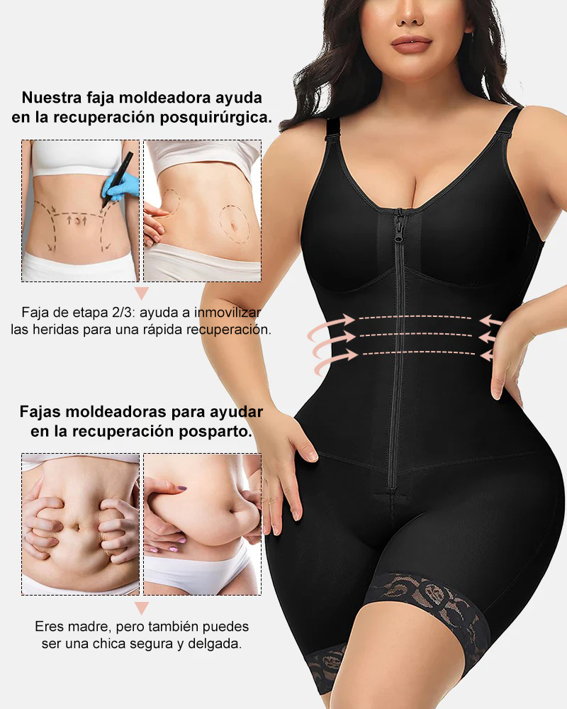Faja Colombiana con Control Total y Levanta Glúteos | Con Cremallera