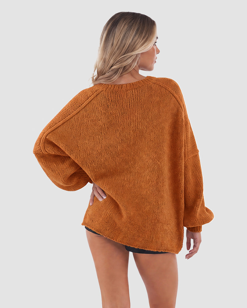 Lightweight Oversized Lantern Sleeve Sweater Open Front Knit Cardigan