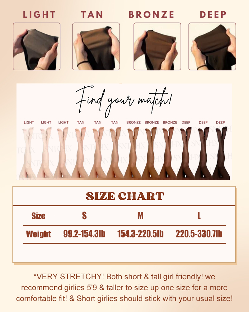 Translucent Fleece Lined Tights For All Skin Tone（One-Seam）