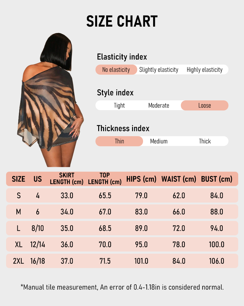 Women's Animal Print Shawl Top & Short Skirt Set Lightweight Comfortable Casual Wear