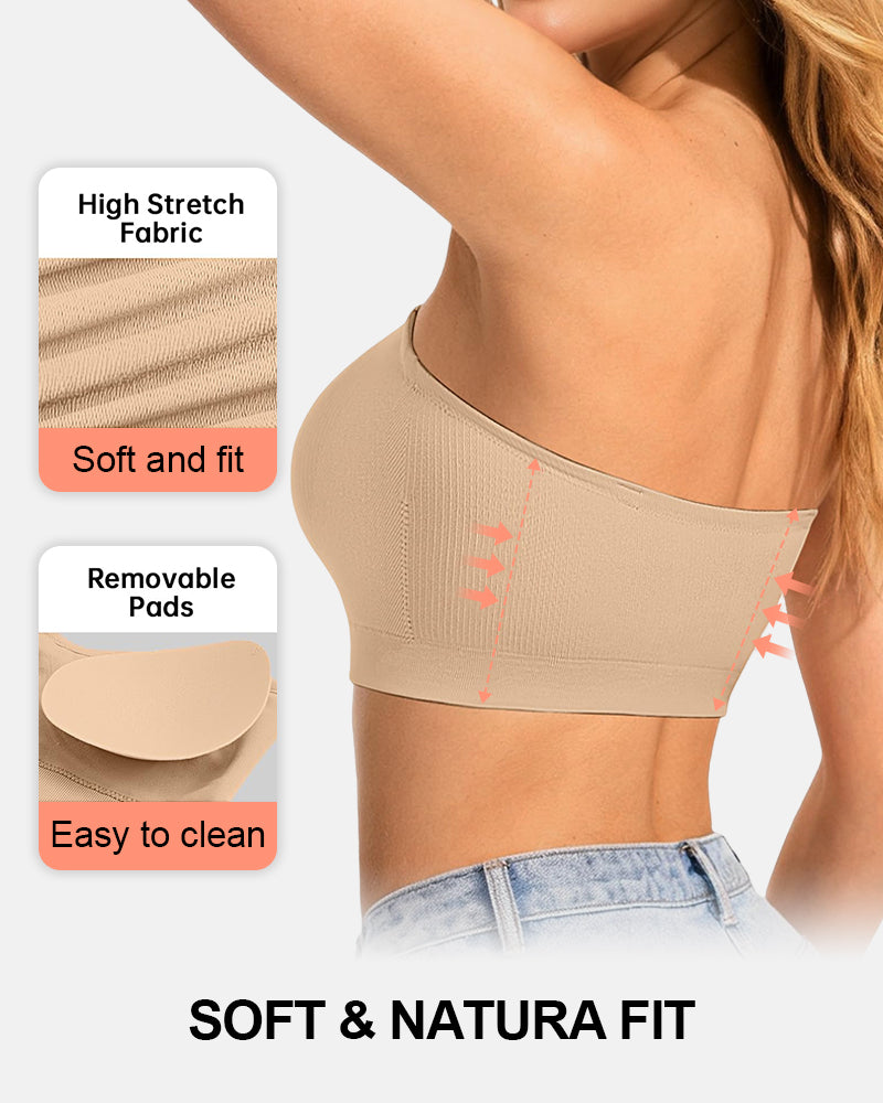 Stay Put Wireless Seamless Strapless Bandeau Bra