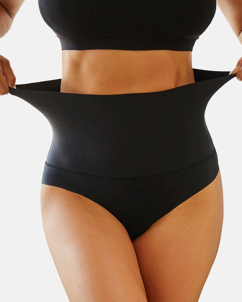 3-Pack High Waisted Thong Tummy Control Briefs