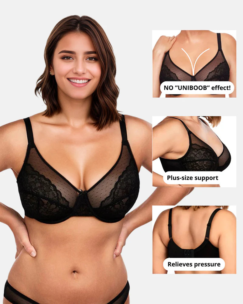 Full Coverage Lace Minimizer Bra - Petal-Beige