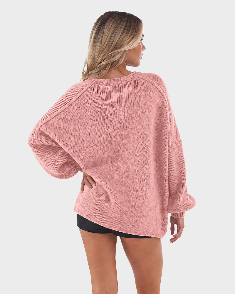 Lightweight Oversized Lantern Sleeve Sweater Open Front Knit Cardigan