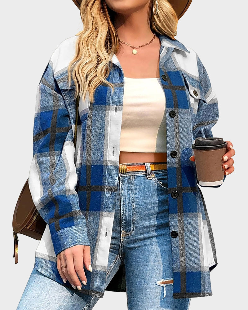 Plus Size Oversized Shacket in Cozy Flannel