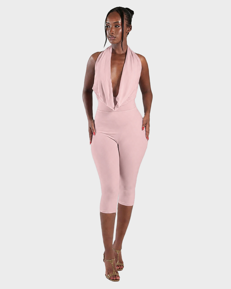 Women's Backless Sleeveless Bodycon Jumpsuit Simple Casual Daily Chic Womenswear