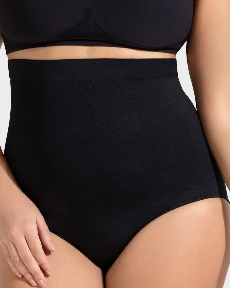 High Waisted Seamless Anti Slip Silicone Strip Compression Shapewear Panty