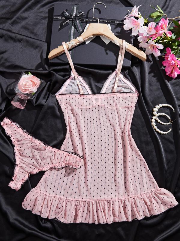Women's Elegant Polka Dot Pajama Set