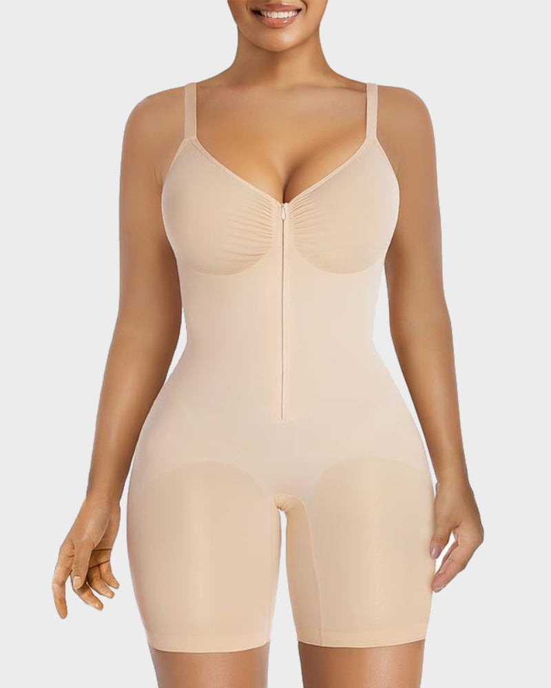 Tummy Control Bodysuits Zip-Up Ultra Stretch Shapewear