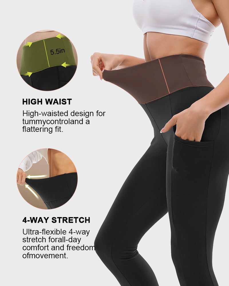 High-Waisted Fleece Leggings with Pockets
