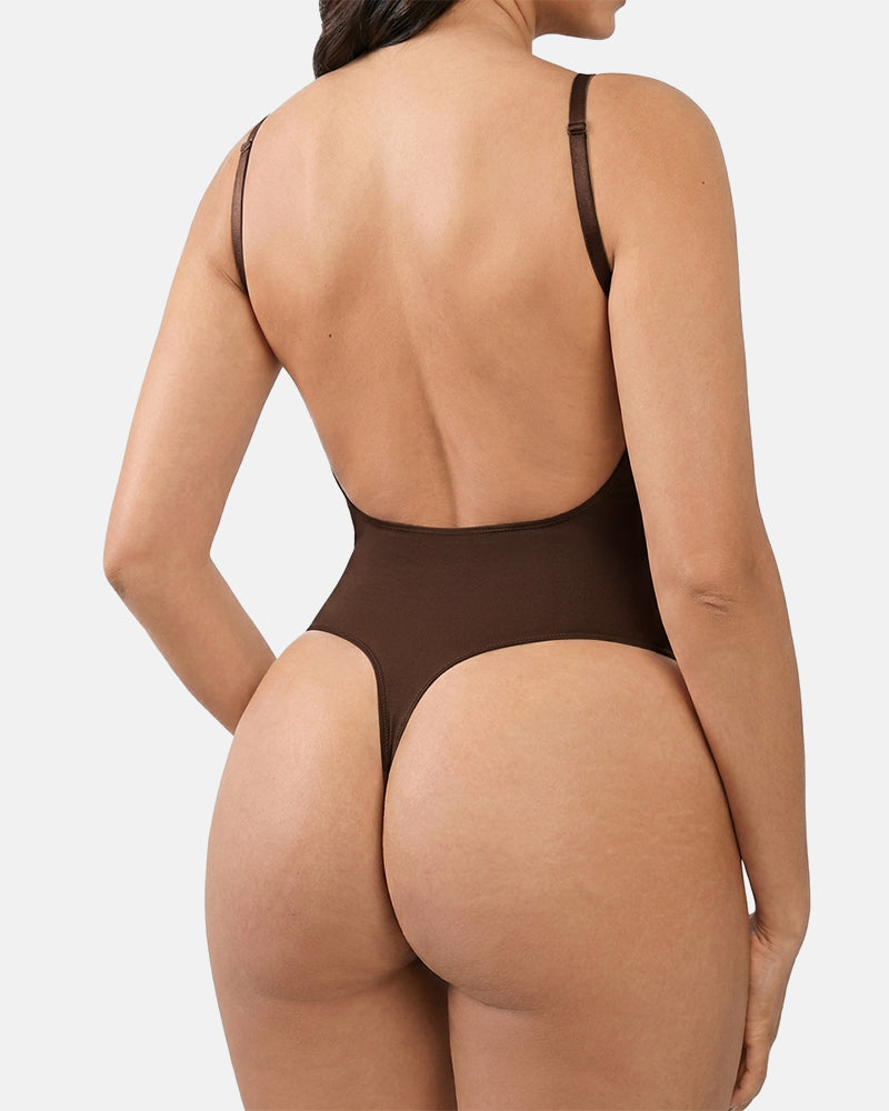 Seamless Thong V Neck Breathable Sculpting Bodysuit