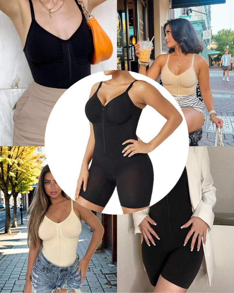 Tummy Control Bodysuits Zip-Up Ultra Stretch Shapewear