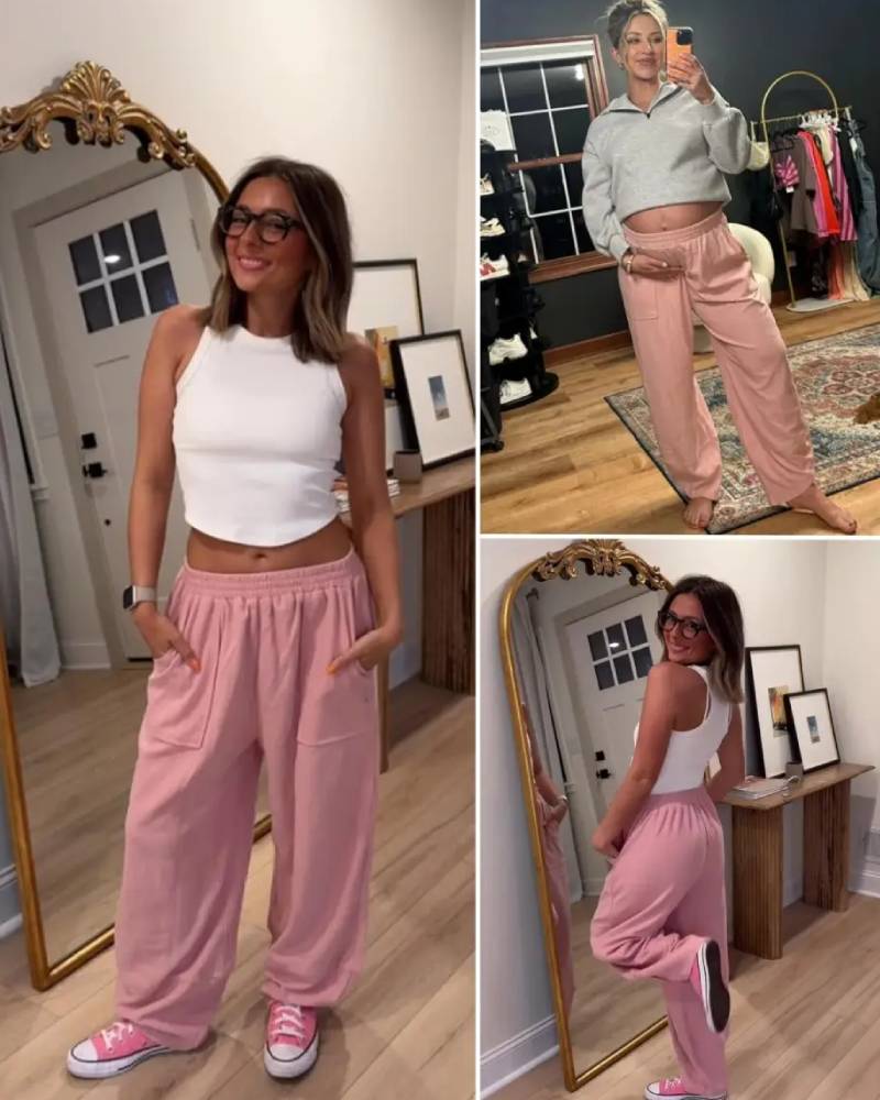 Women's Baggy Wide Leg Palazzo Harem Pants Elastic Waist Casual with Pockets