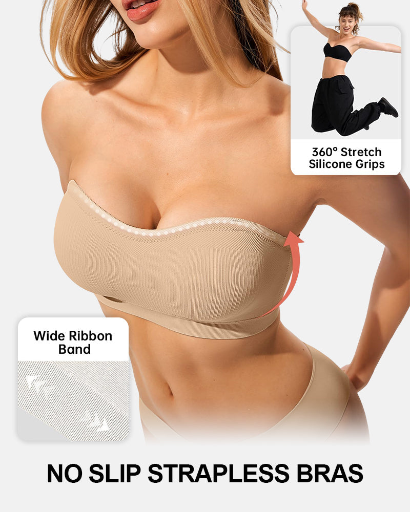Stay Put Wireless Seamless Strapless Bandeau Bra