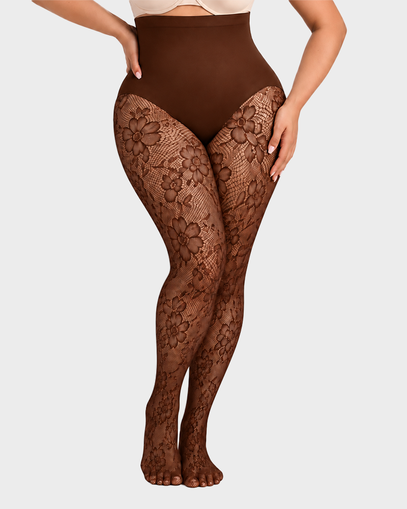 Women's High-Waist Lace Shaping Tights