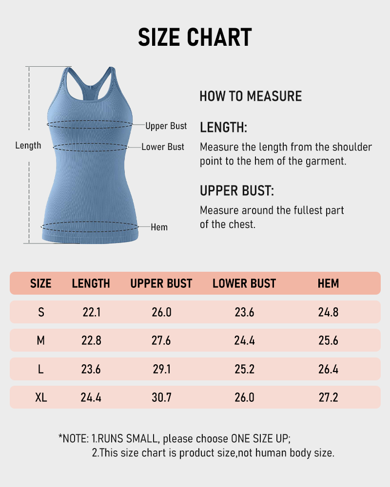 Women's Ribbed Racerback Tank Top with Built in Bra Scoop Neck Tight Athletic Top