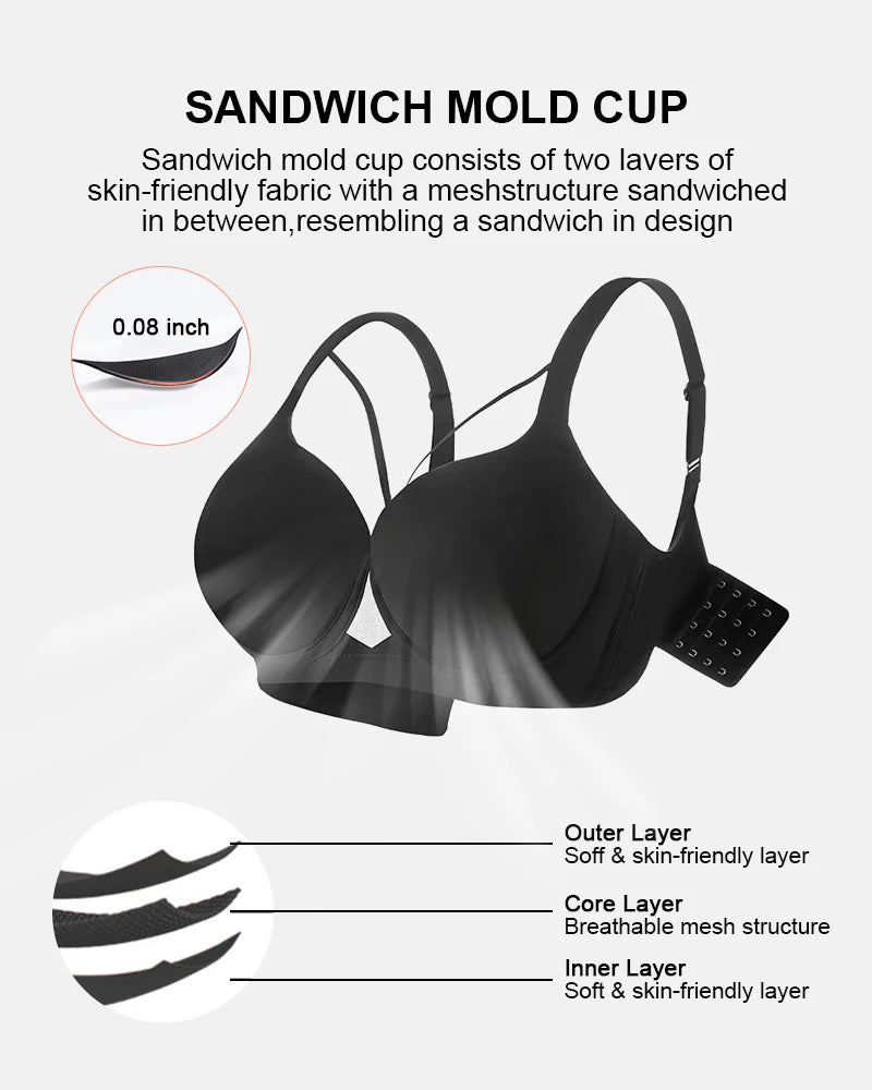 Seamless Push-Up Deep V Bra