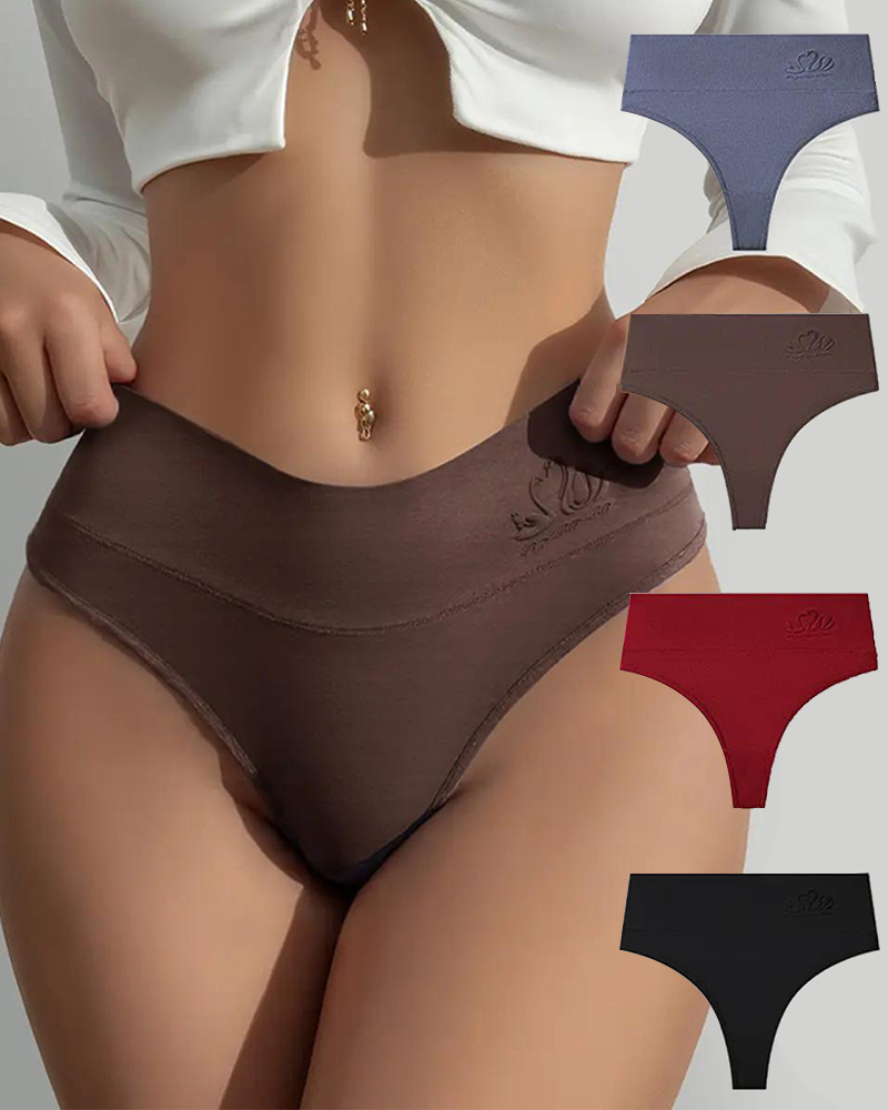 High Waist Seamless Thongs Tummy Control  Underwear