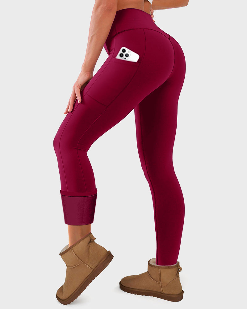 High-Waisted Fleece Leggings with Pockets