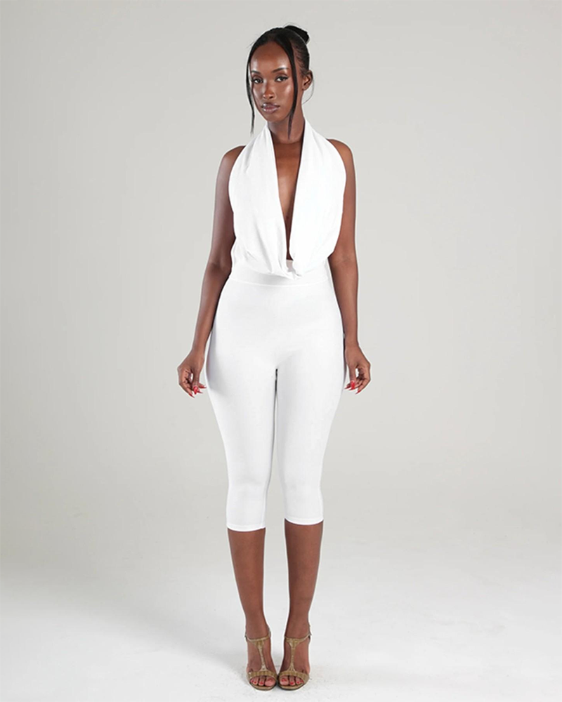 Women's Backless Sleeveless Bodycon Jumpsuit Simple Casual Daily Chic Womenswear