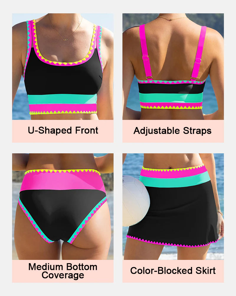 Tummy Control Swimsuits 3 Piece Bathing Suits