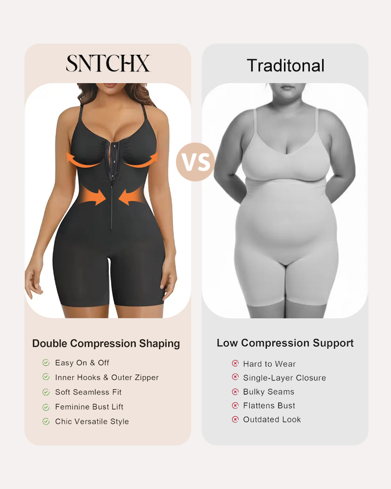 Tummy Control Bodysuits Zip-Up Ultra Stretch Shapewear