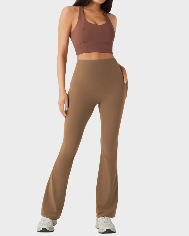 High Waisted Tummy Control Butt-Lifting Shaping Yoga Bootcut Leggings