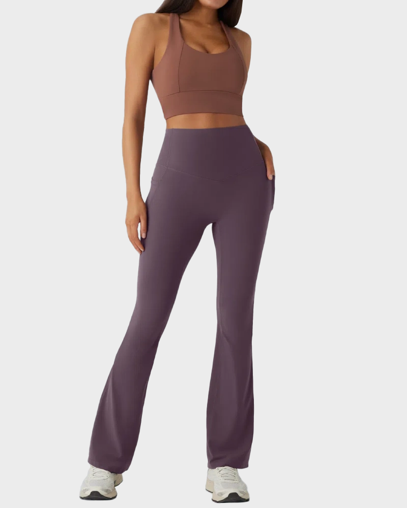 High Waisted Tummy Control Butt-Lifting Shaping Yoga Bootcut Leggings